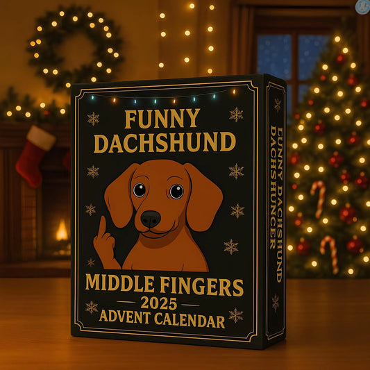 Funny Dachshund Middle Fingers 2025 Advent Calendar