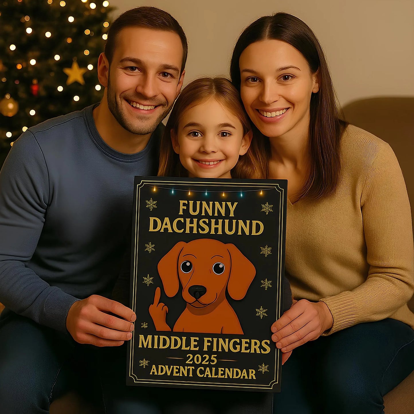 Funny Dachshund Middle Fingers 2025 Advent Calendar