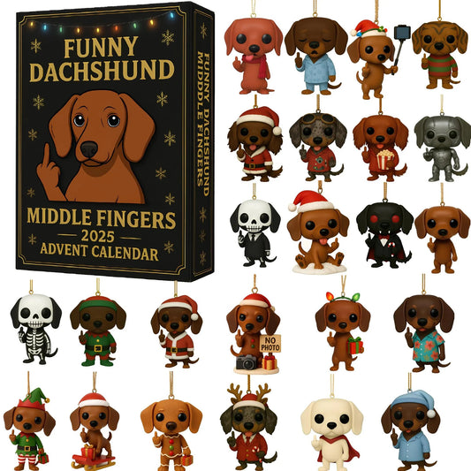 Funny Dachshund Middle Fingers 2025 Advent Calendar